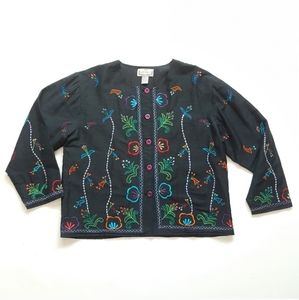 Vintage Silk Blend Embroidered Floral Jacket